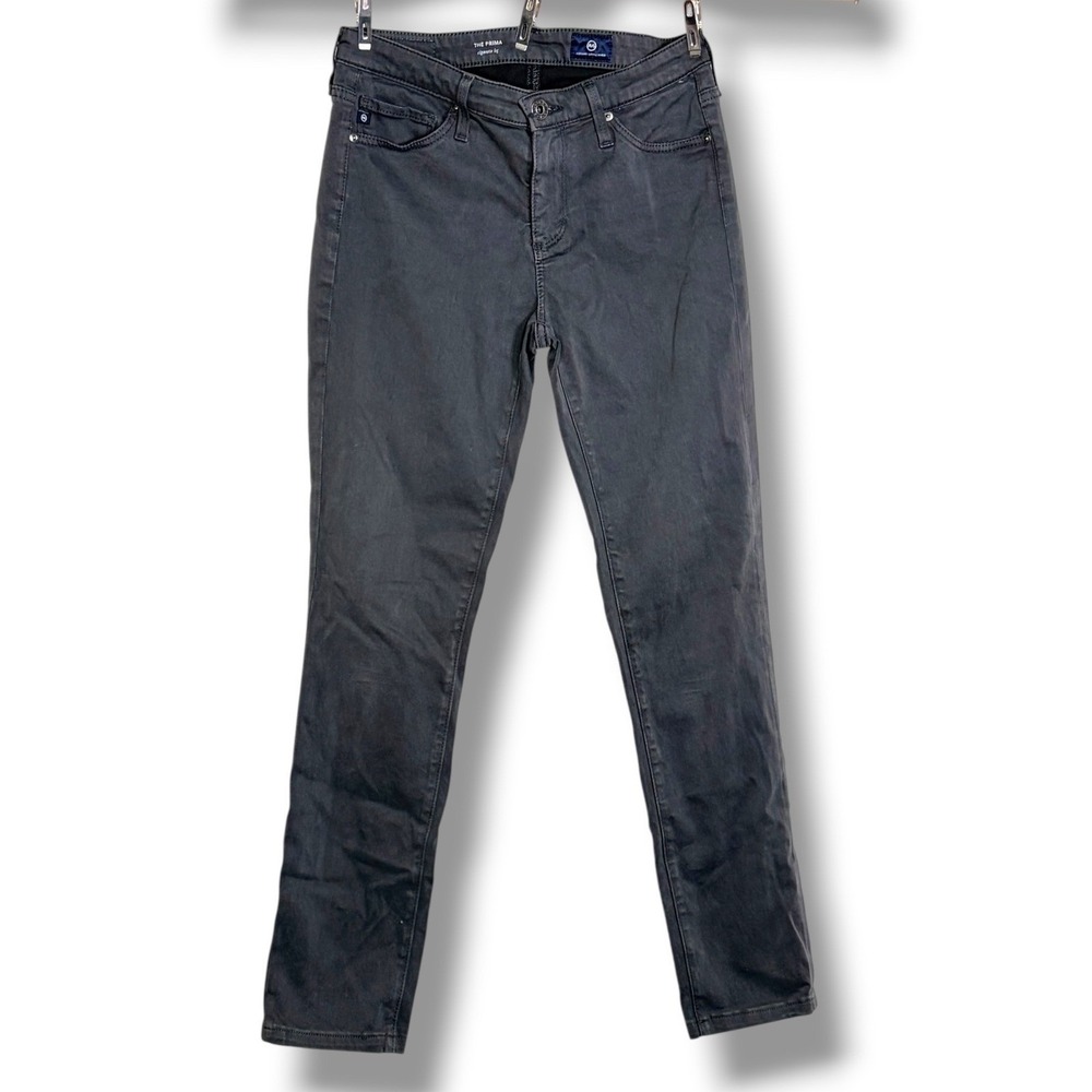 AG Adriano Goldschmied Prima Cigarette Leg Pants 25R Gray Mid Rise‎ Slim Stretch